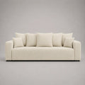3-Sitzer-Sofa mit 7 Kissen, 8-teilig, aus Polyester-Bouclé, Cremeweiß, 220 × 95 × 85 cm